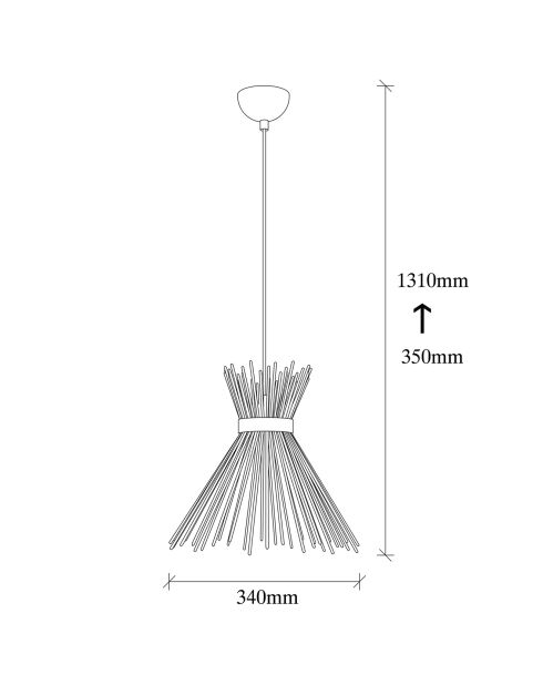Suspension Kirpi noire - 34x131 cm