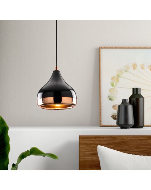 Suspension Yildo noir/cuivre - 17x112 cm