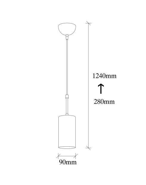 Suspension Kem noir/doré - 9x124 cm