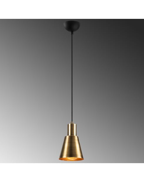 Kem zwart/gouden hanglamp - 14x114 cm