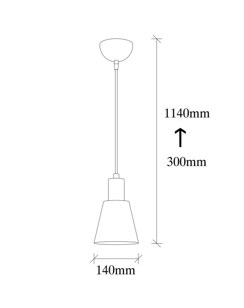Kem zwart/gouden hanglamp - 14x114 cm