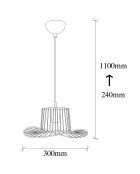 Suspension Tel noire - 30x110 cm