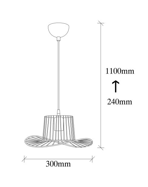 Suspension Tel noire - 30x110 cm