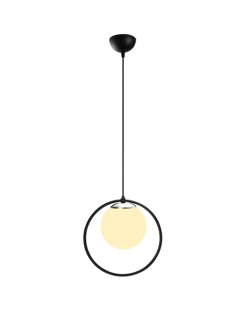 Dolunay zwart/witte hanglamp - 26x15x126 cm