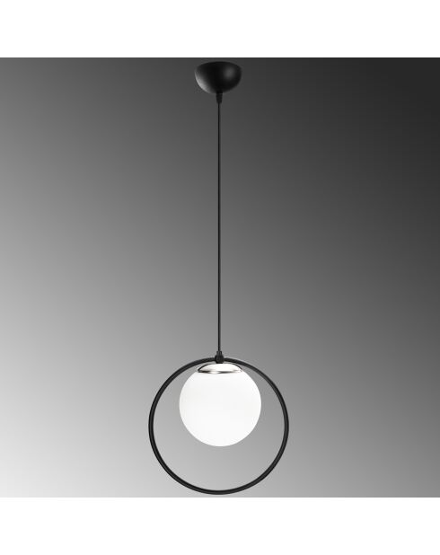 Dolunay zwart/witte hanglamp - 26x15x126 cm