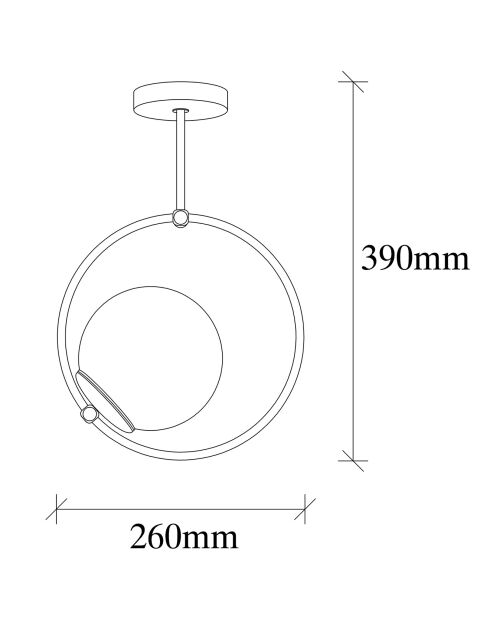 Suspension Dolunay noir/blanc - 26x15x39 cm