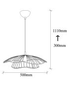 Lampadario-sospensione Tel nero - 50x111 cm