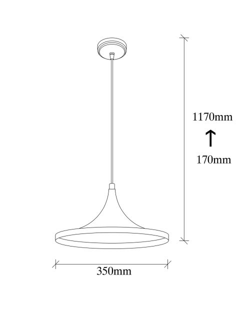 Elmas zwart/rode hanglamp - 35x117 cm