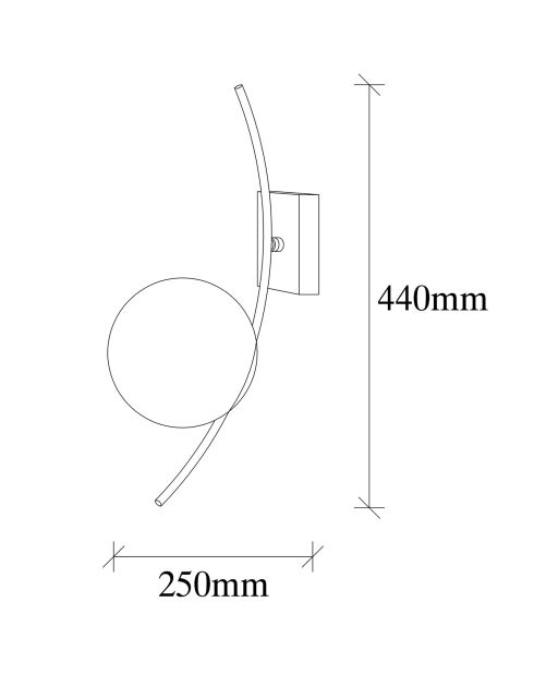 Hilal Wandleuchte, 15 x 25 x 44 cm, Schwarz/Weiß