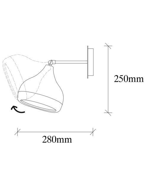 Applique Murale Yildo noir/cuivre - 17x28x28 cm