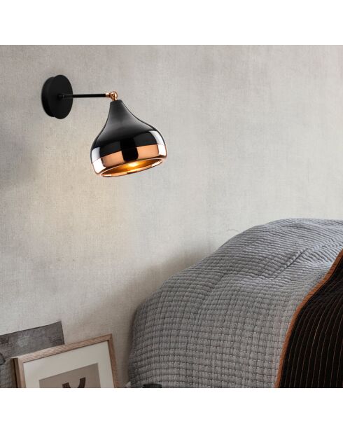 Applique Murale Yildo noir/cuivre - 17x28x28 cm