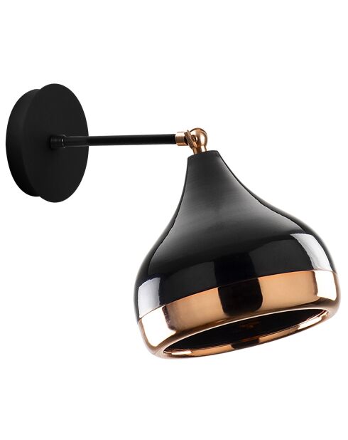 Applique Murale Yildo noir/cuivre - 17x28x28 cm