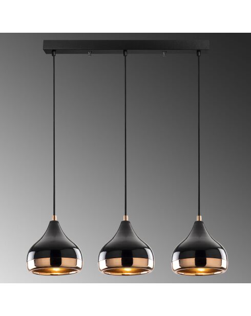 Suspension Yildo noir/cuivre - 67x17x111 cm