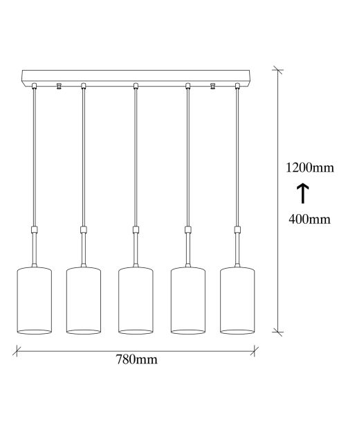 Suspension Kem noir/doré - 79x9x120 cm