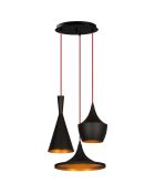 Suspension Elmas noir/doré - 51x130 cm