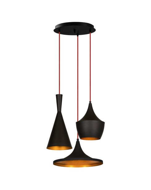 Suspension Elmas noir/doré - 51x130 cm