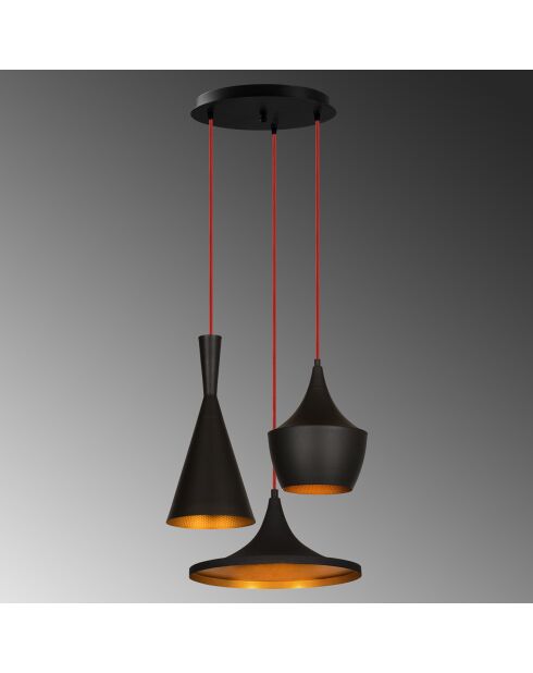 Suspension Elmas noir/doré - 51x130 cm