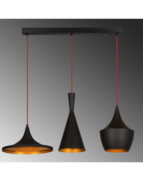 Suspension Elmas noir/doré - 80x130 cm