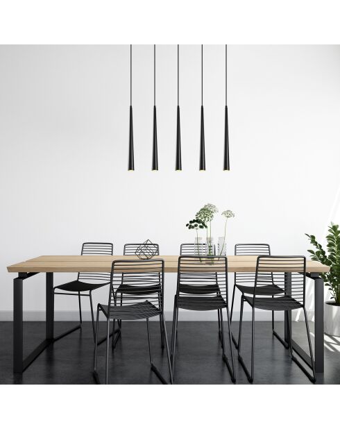 Ugur zwarte hanglamp - 75x5x135 cm