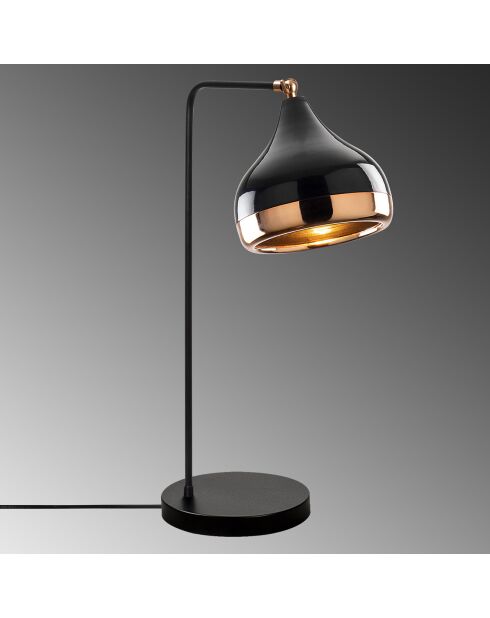Lámpara de mesa Yildo negro/cobre - 17x26x52 cm