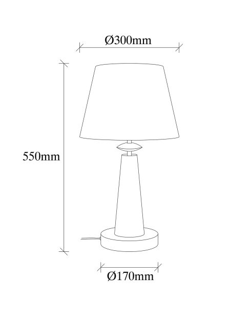 Lampe de Table Pardo doré/blanc - 30x55 cm