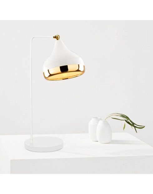 Yildo Tischlampe weiß/gold - 17x26x52 cm