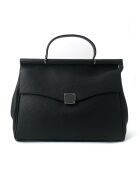 Zwarte leren handtas van Matti - 33x25x14 cm