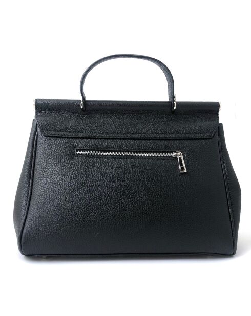 Zwarte leren handtas van Matti - 33x25x14 cm