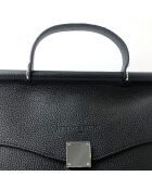 Zwarte leren handtas van Matti - 33x25x14 cm