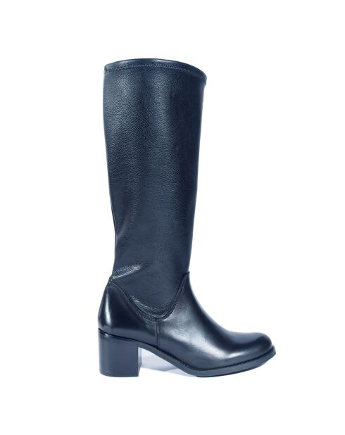 Bottes en Cuir Camerota noires - Talon 6 cm