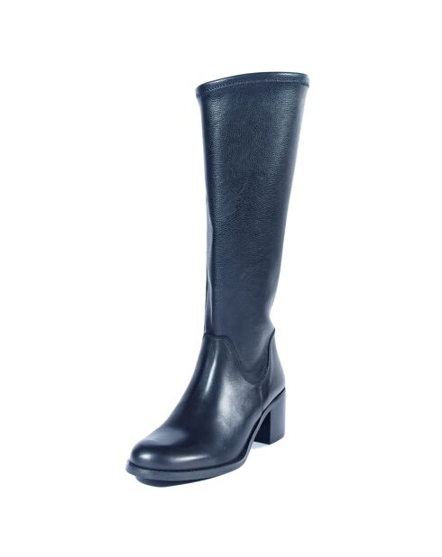 Bottes en Cuir Camerota noires - Talon 6 cm