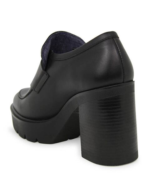 Mocassins en Cuir Agathe noires - Talon 9.5 cm
