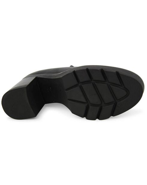 Mocassins en Cuir Agathe noires - Talon 9.5 cm