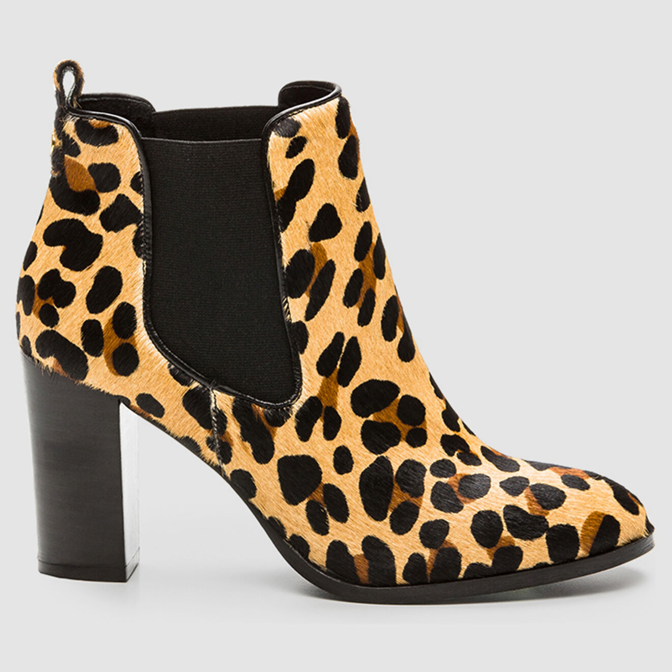 Chelsea Boots en Poulain Veleo léopard beige/marron - Talon 8 cm