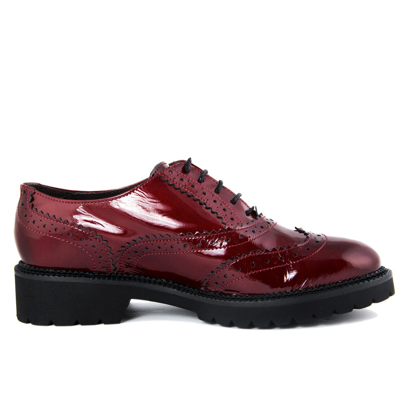 Derbies en Cuir Bardot bordeaux