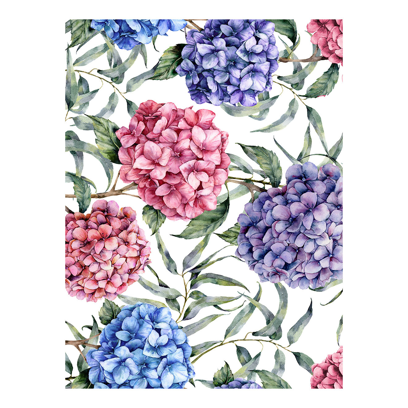 Tapis Hortensias multicolore - 200x266 cm
