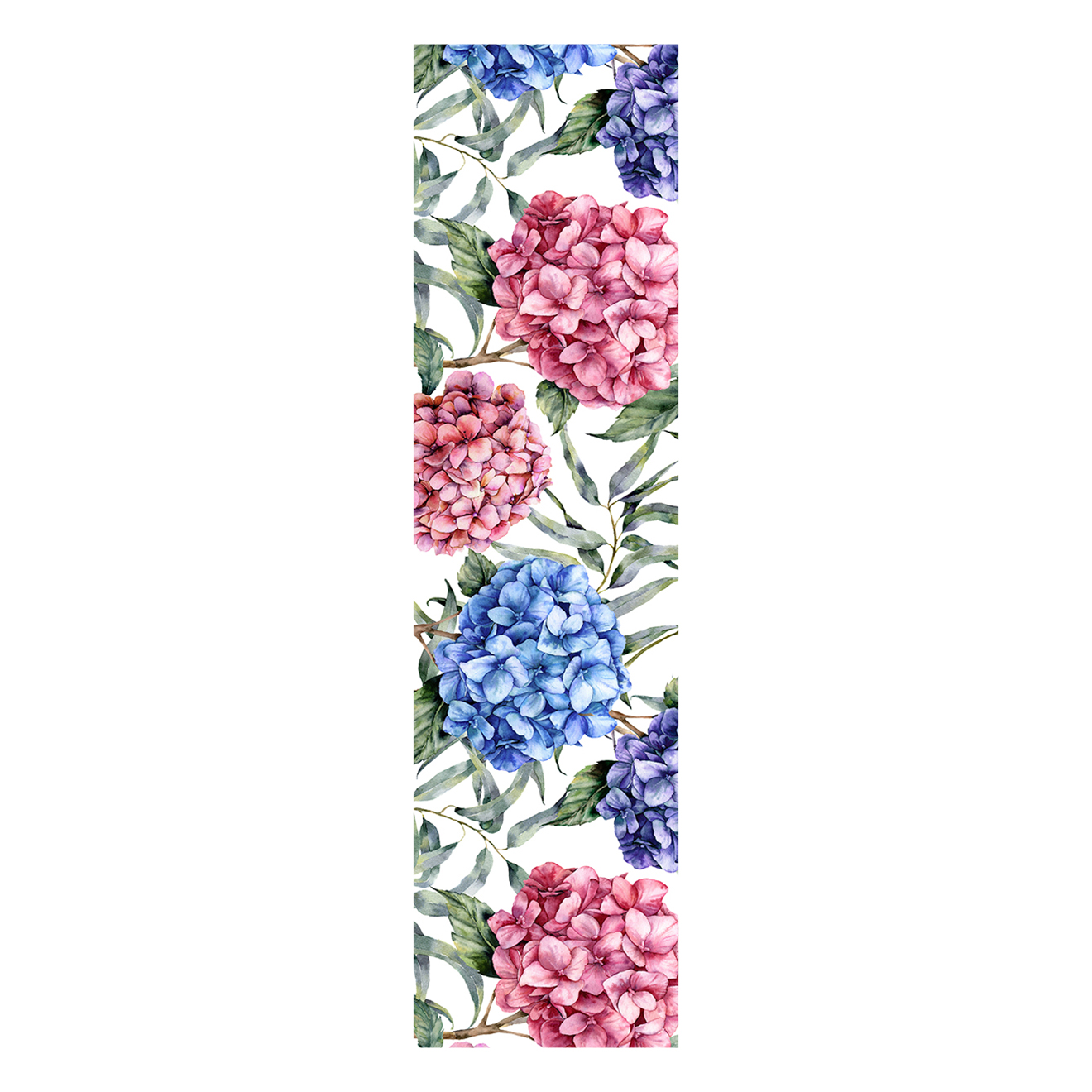 Tapis Hortensias multicolore - 80x300 cm