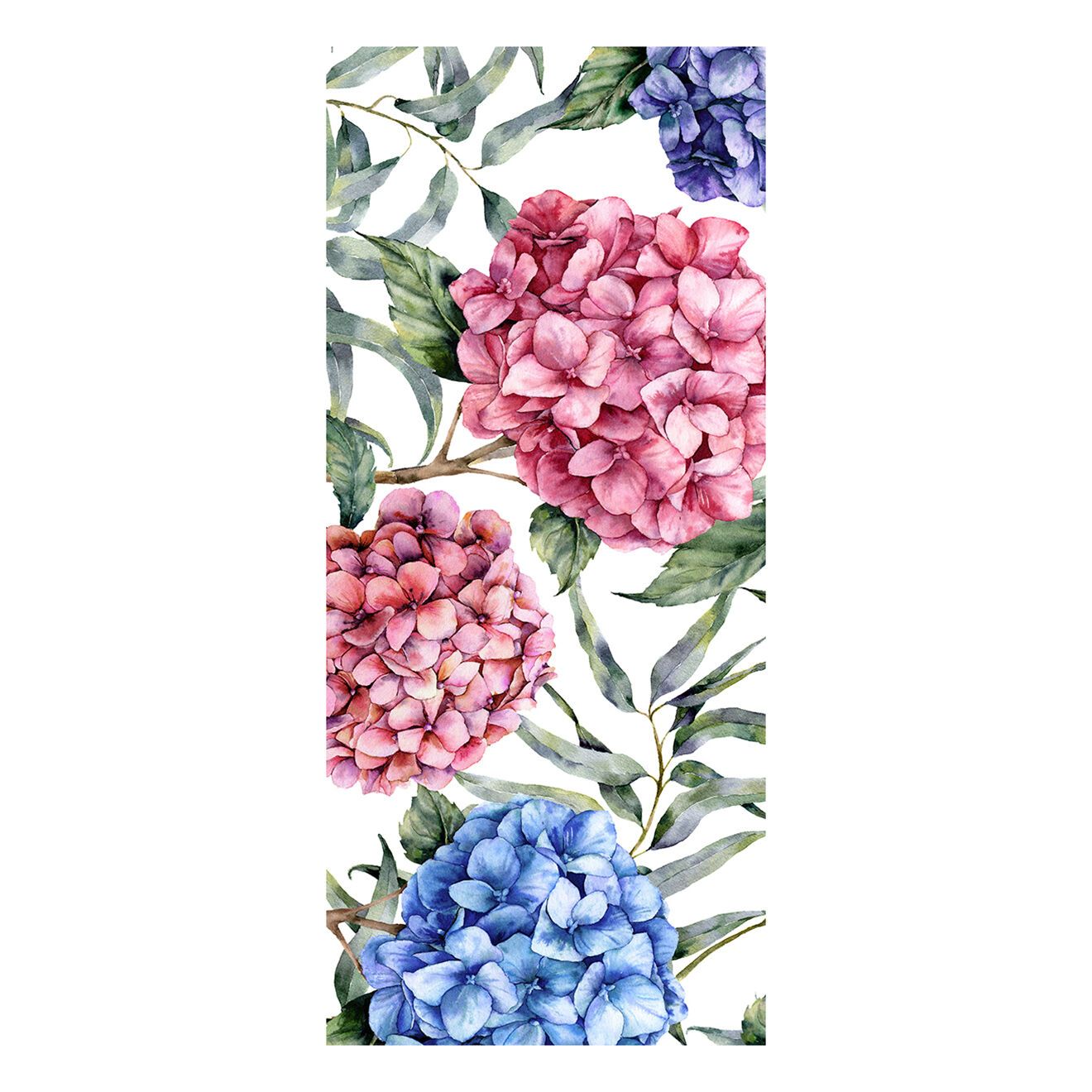 Tapis Hortensias multicolore - 66x180 cm