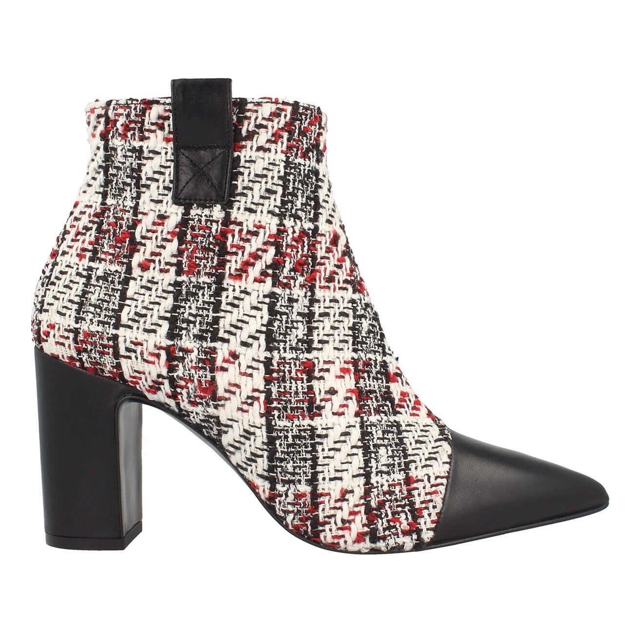 Boots en Cuir Plata noir/blanc/rouge - Talon 8 cm