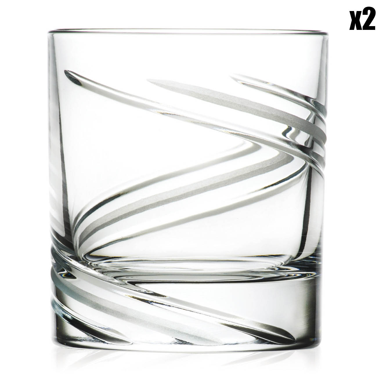 RCR Cristalleria - 2 verres à eau Vertigo transparents - 29 cl