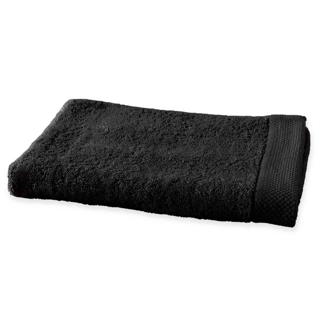 soft by perle de coton - serviette de toilette noire - 50x100 cm
