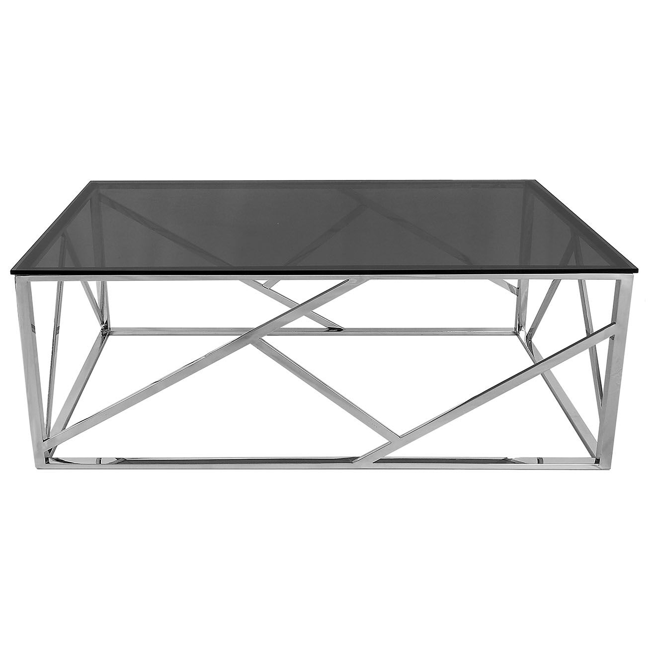 Table basse Tiffany noir/chrome - 77x127x57  cm