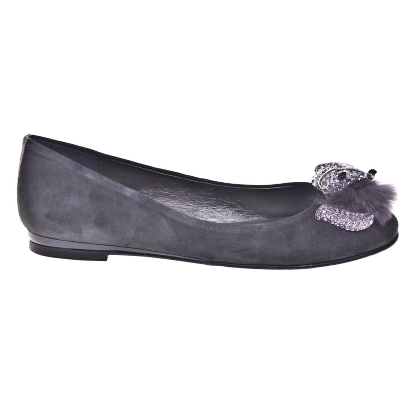 Ballerines en Velours de Cuir Joan taupe
