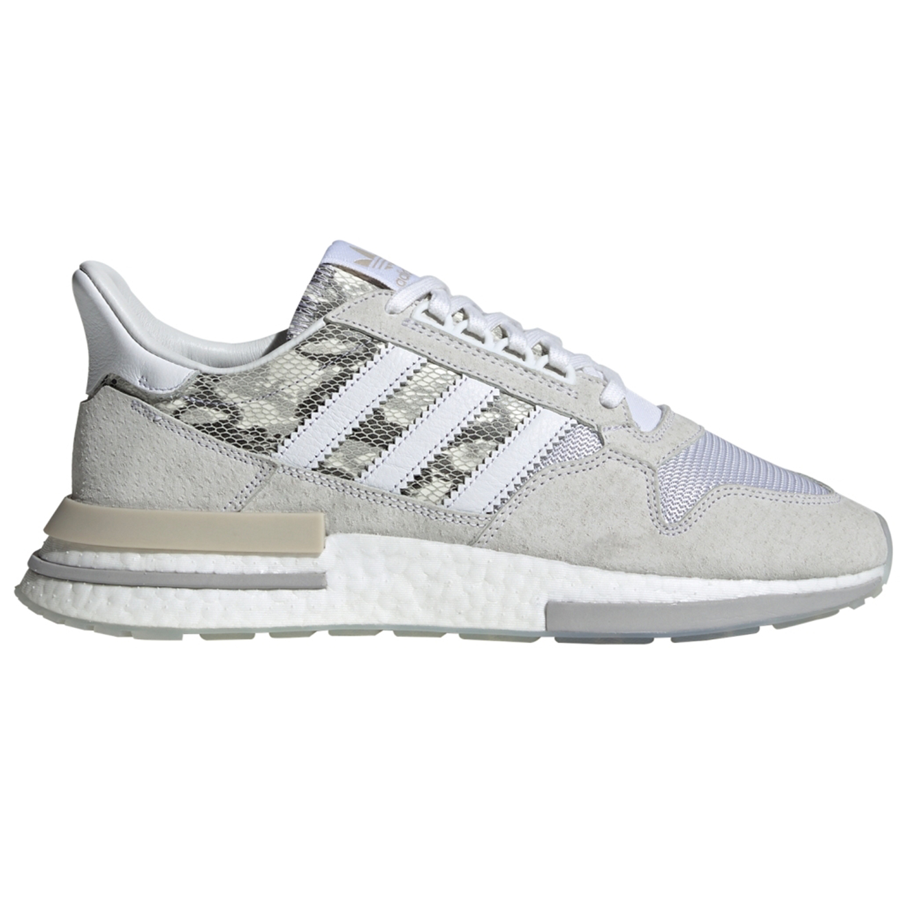 Adidas - Baskets en Velours de Cuir & Mesh Zx 500 RM snake print blanc/beige