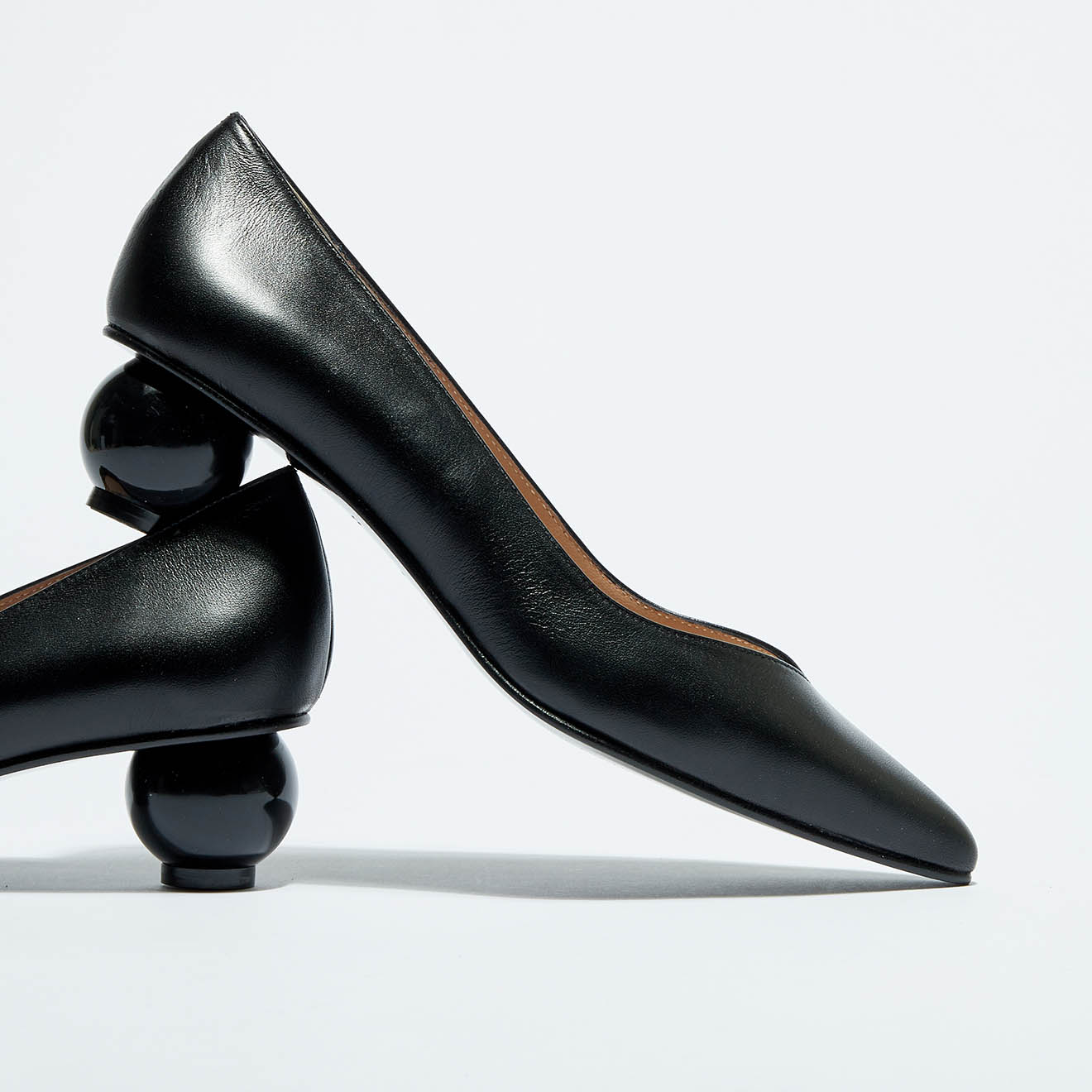 Escarpins en Cuir Rosa noirs