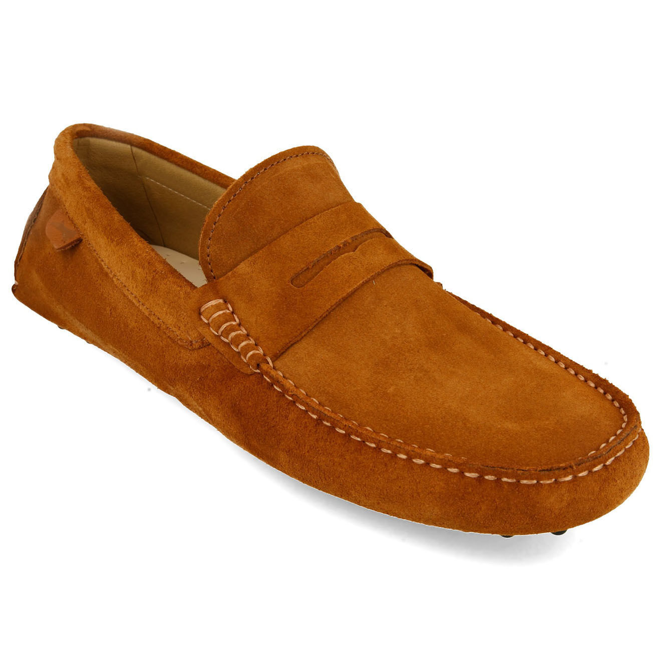 Mocassins en Velours de Cuir Jean caramel