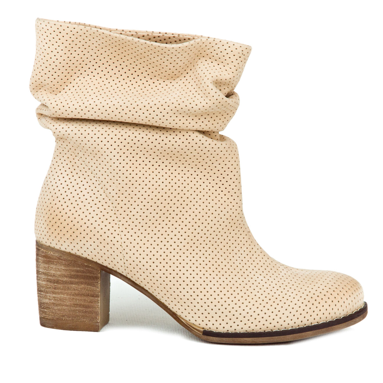 Bottines en Cuir Anna beiges - Talon 6.5 cm