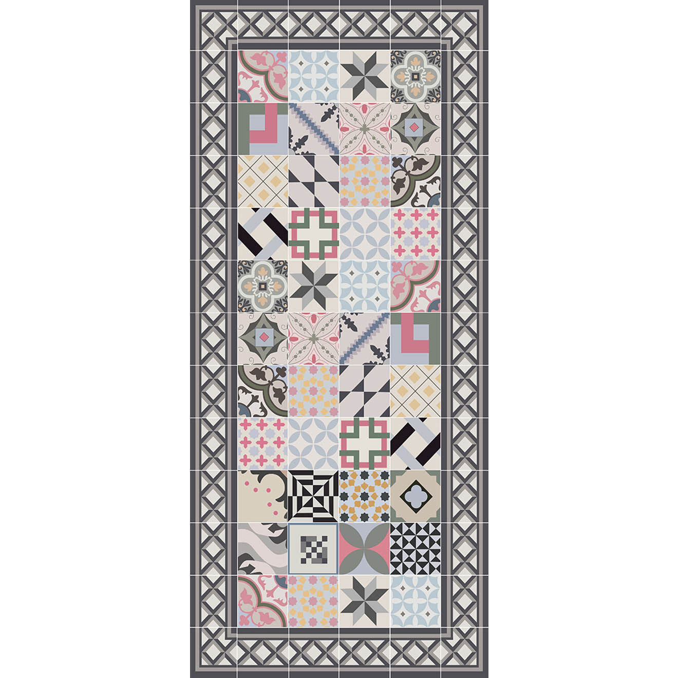 Tapis Nicolle multicolore - 66x150 cm