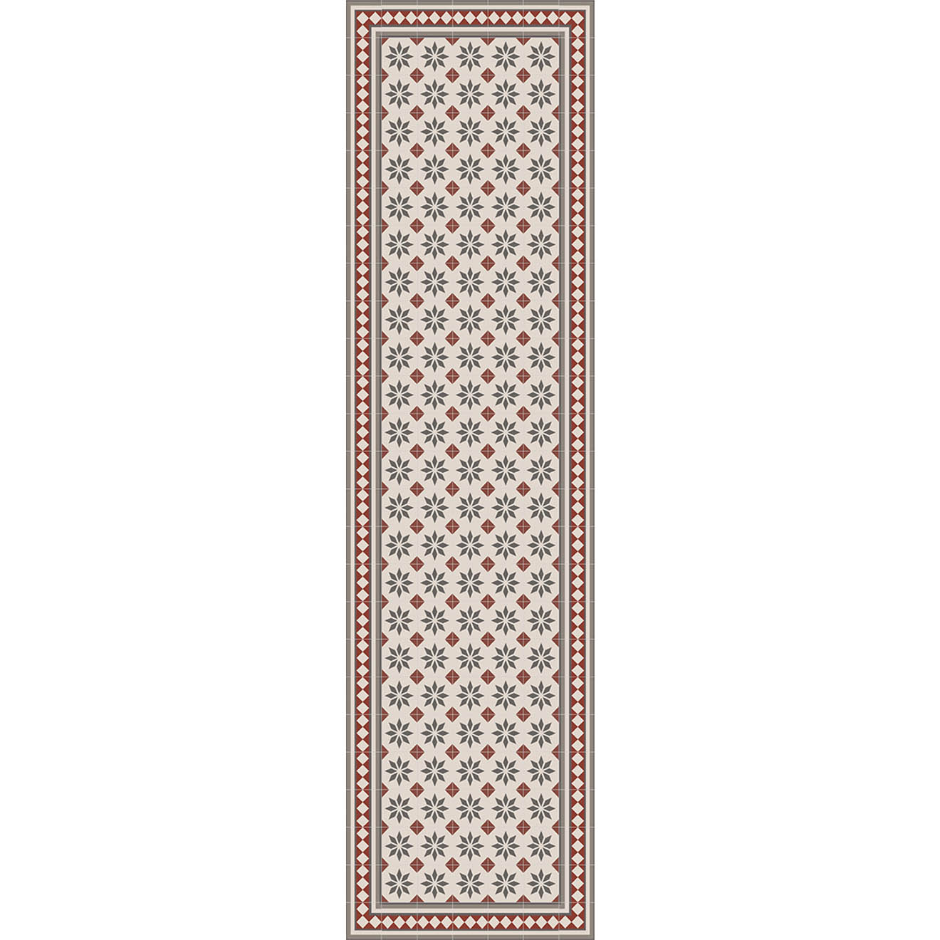 Tapis Jolie gris/rouge - 66x250 cm