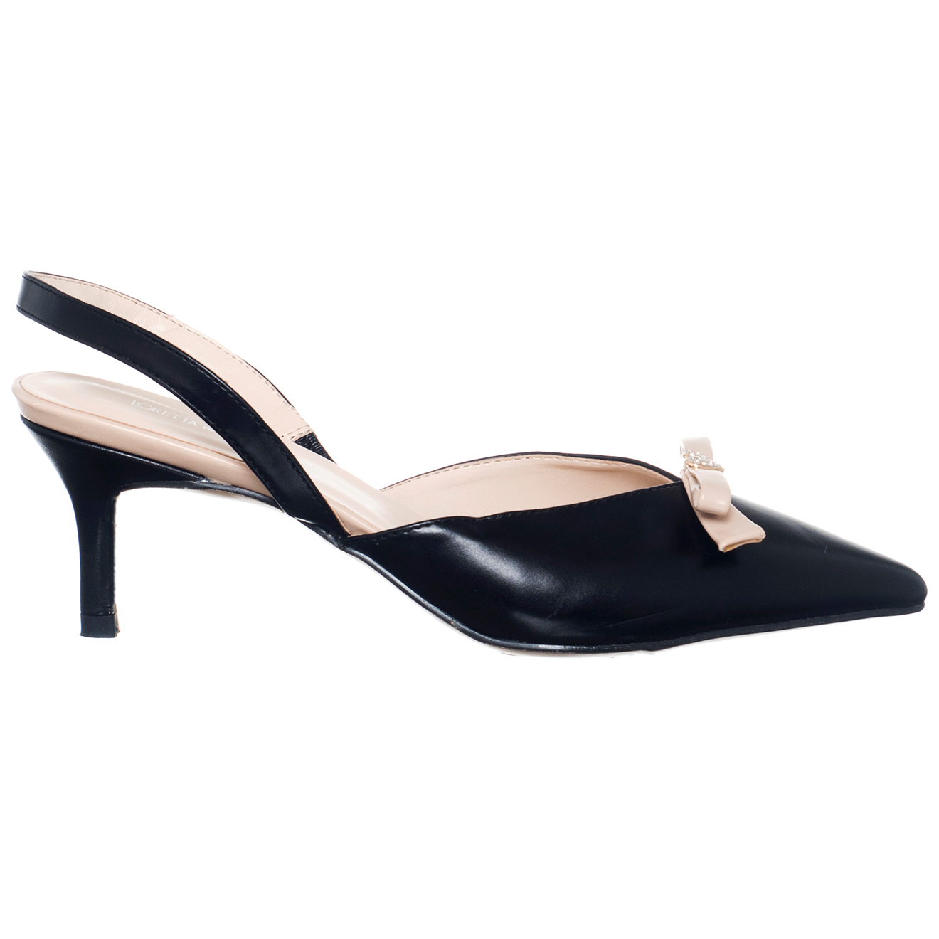 Slingback Babydoll noires - Talon 6 cm